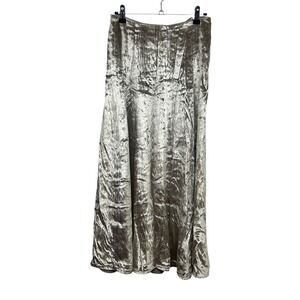 Crushed Velvet‎ Midi Skirt L Champagne Y2K Glam Party Minimalist House Harlow
